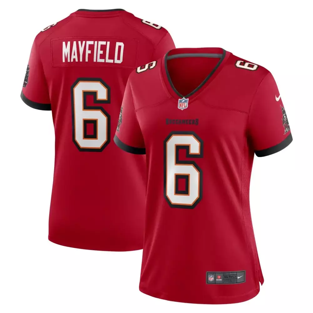 Baker Mayfield 6 Buccaneers Jersey Red Men Authentic Black Orange White Game