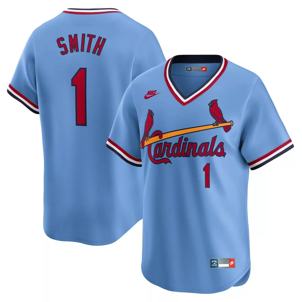 Ozzie Smith 1 Cardinals Jersey Blue Men Red White Navy Throwback Cooperstown Limited