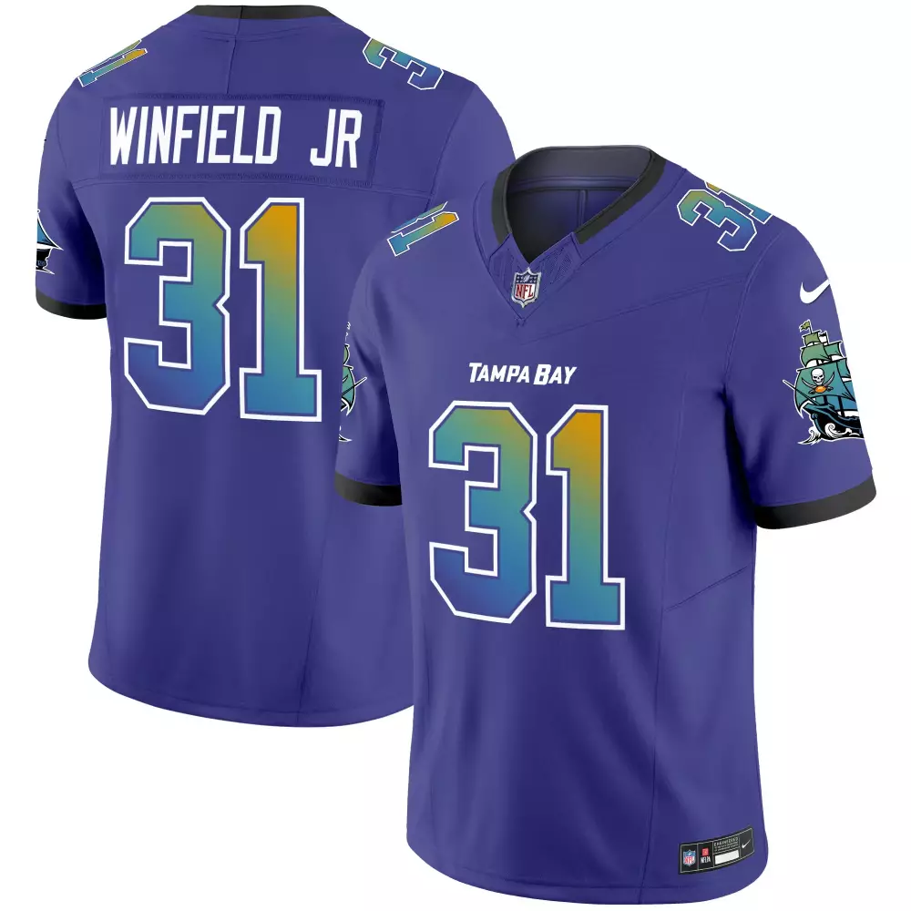 Antoine Winfield 31 Jersey Purple Tampa Bay Buccaneers Men Game Alternate Black Teal