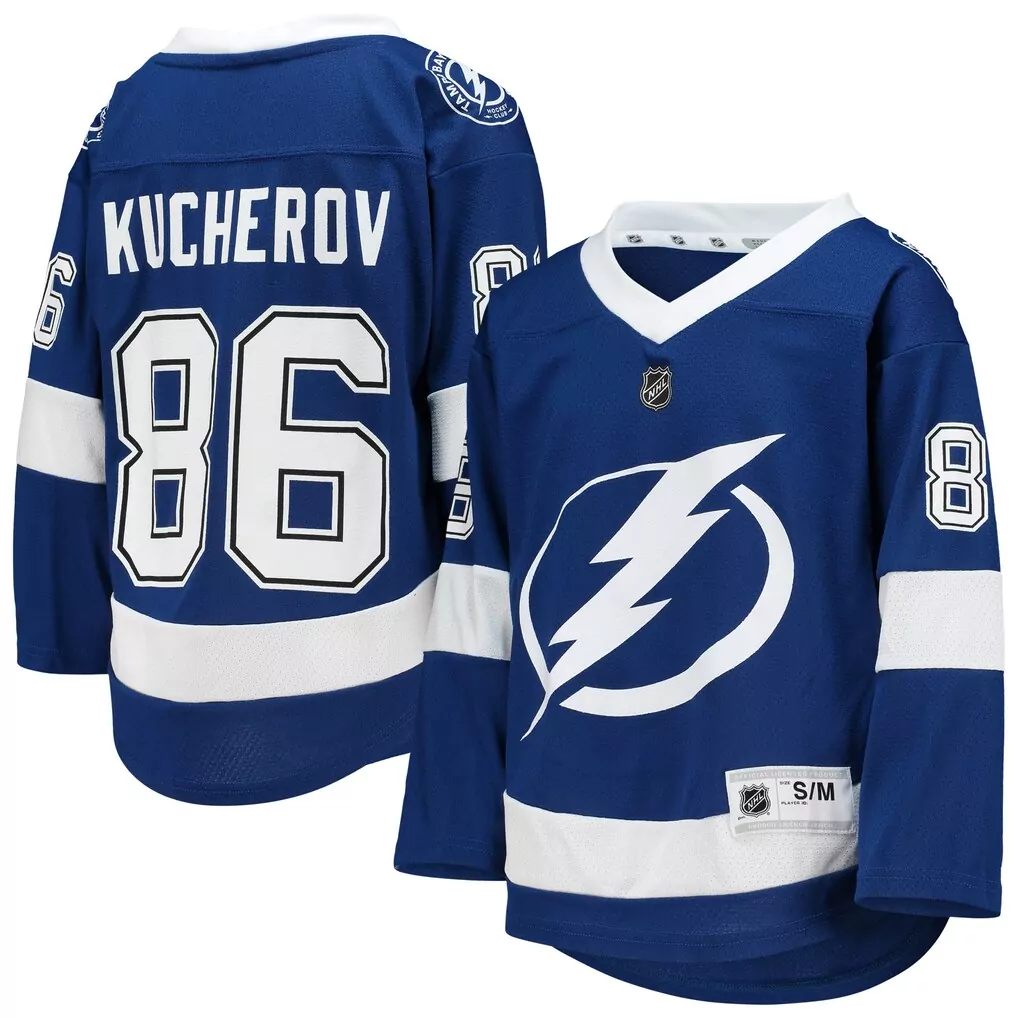 Nikita Kucherov 86 Jersey Blue Tampa Bay Lightning Men Replica White Home