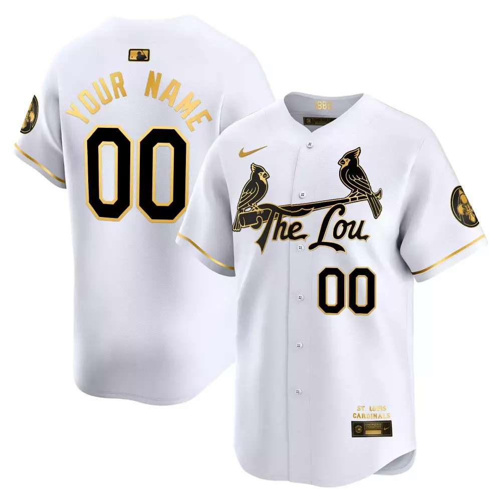 Custom St. Louis Cardinals Jersey White City Connect Men Gold Black Vapor Premier