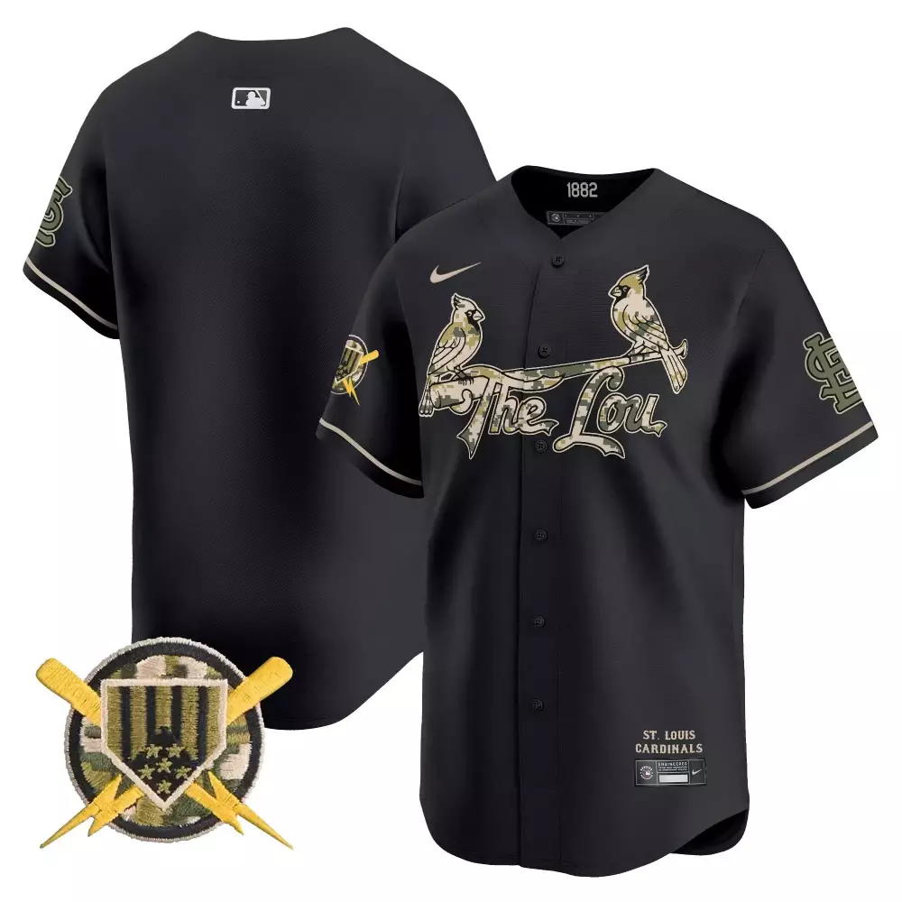 Custom St. Louis Cardinals Jersey Black Camo Team 1882 Year Men Tan Camouflage Vapor