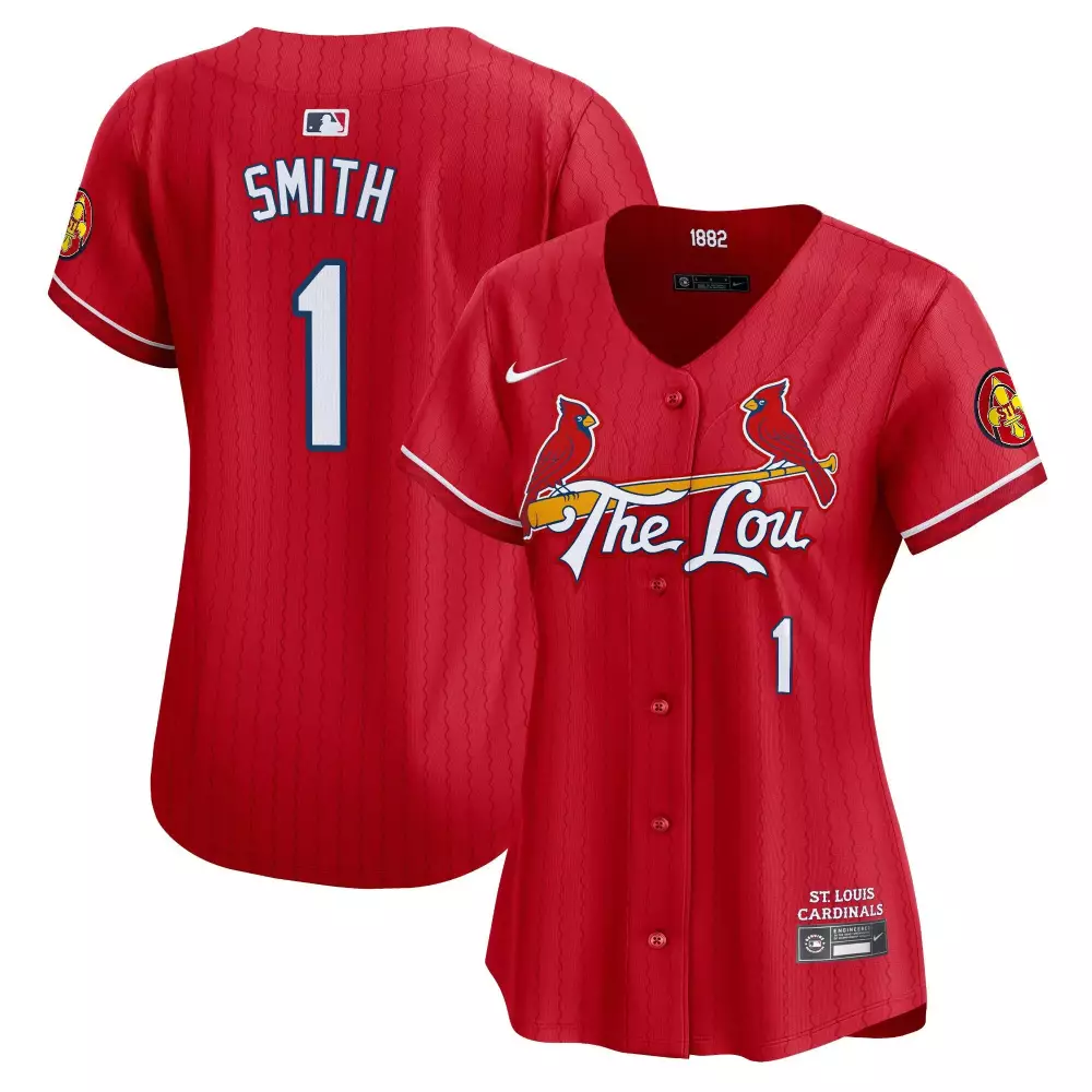 Ozzie Smith 1 St. Louis Cardinals Jersey Red 1882 Women White Yellow Vapor Premier