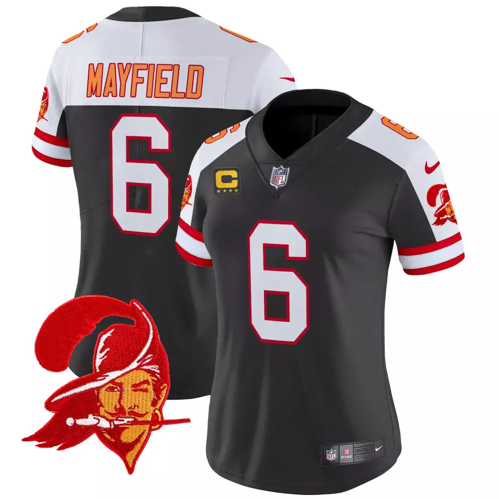 Baker Mayfield 6 Buccaneers Jersey Black Men Standard Alternate White Red Throwback