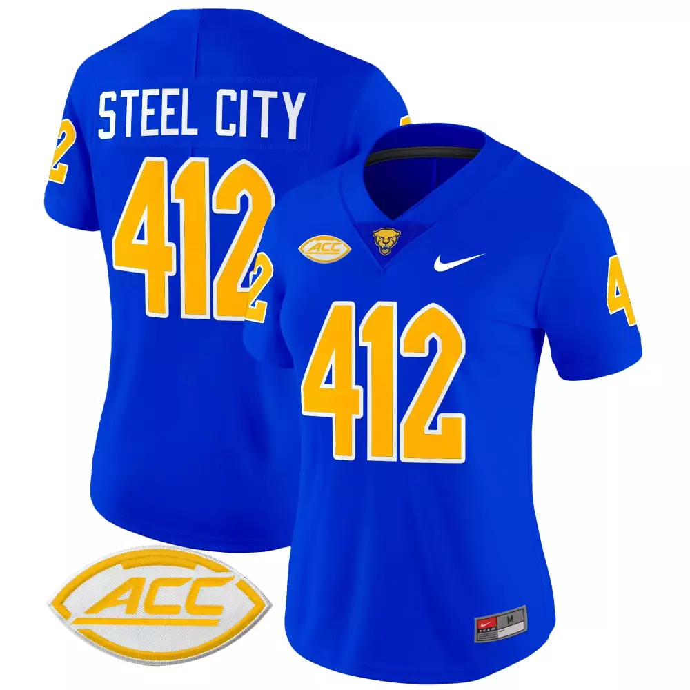 Steel City Pittsburgh Panthers Jersey Royal Blue Men Gold White Vapor Limited