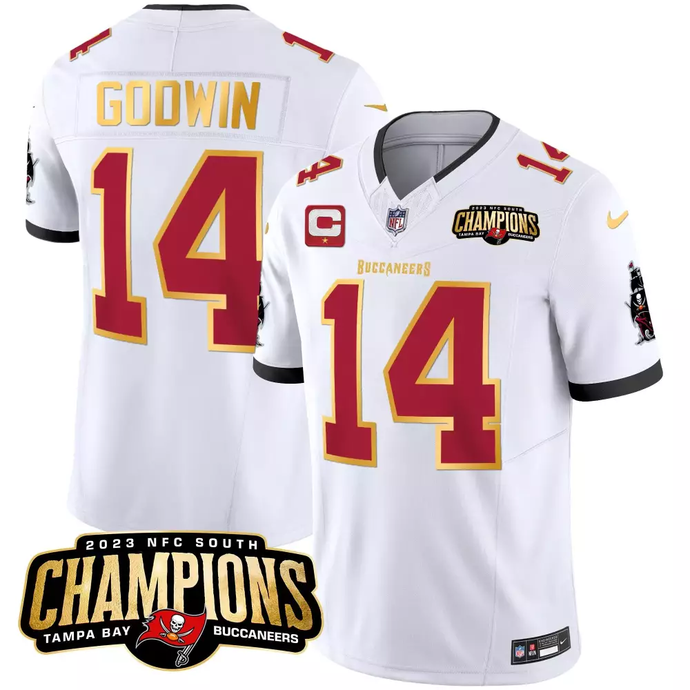 Chris Godwin 14 Jersey White 2023 NFC South Champions Tampa Bay Buccaneers Men Red