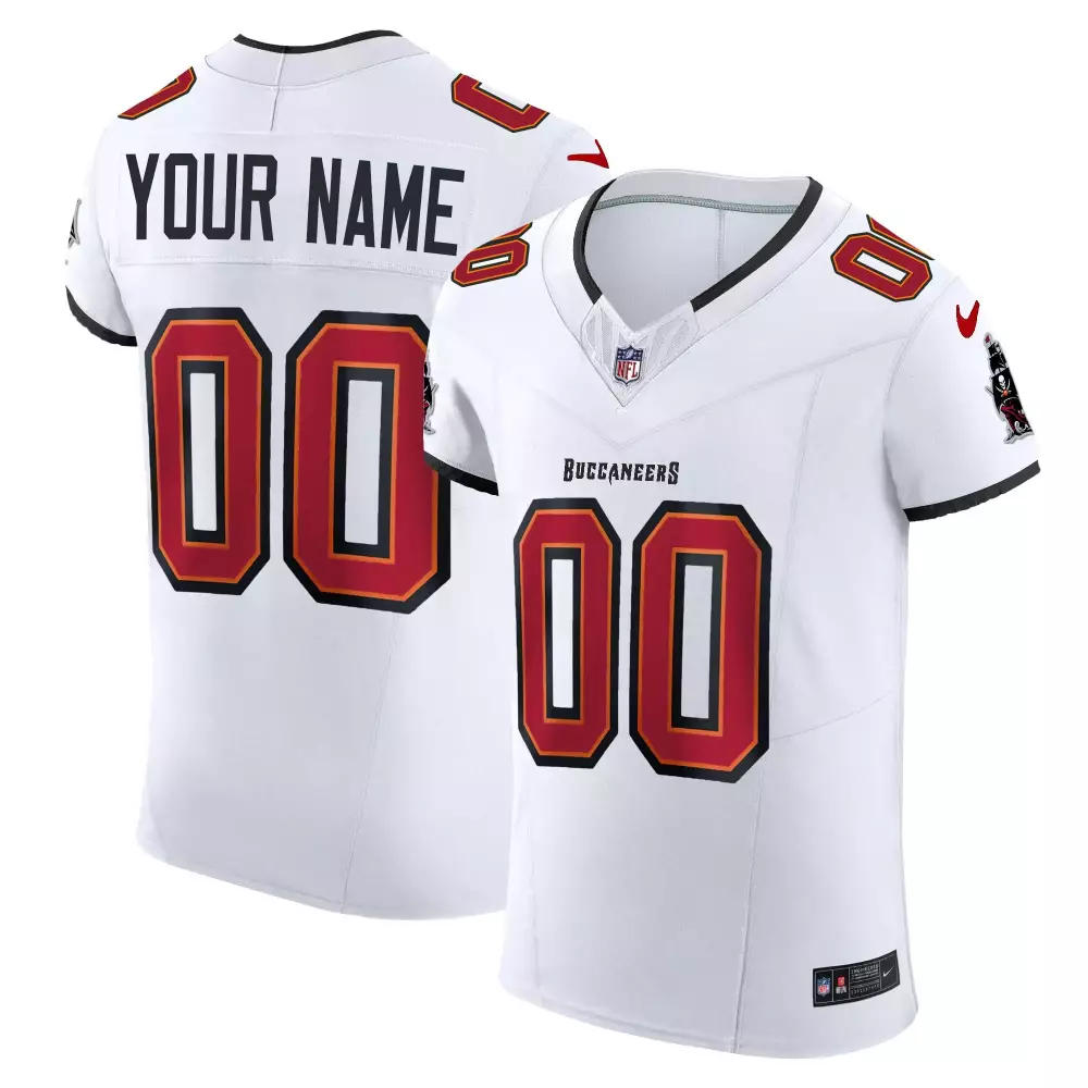 Custom Buccaneers Jersey White Men Vapor Untouchable Red Black Elite All Stitched