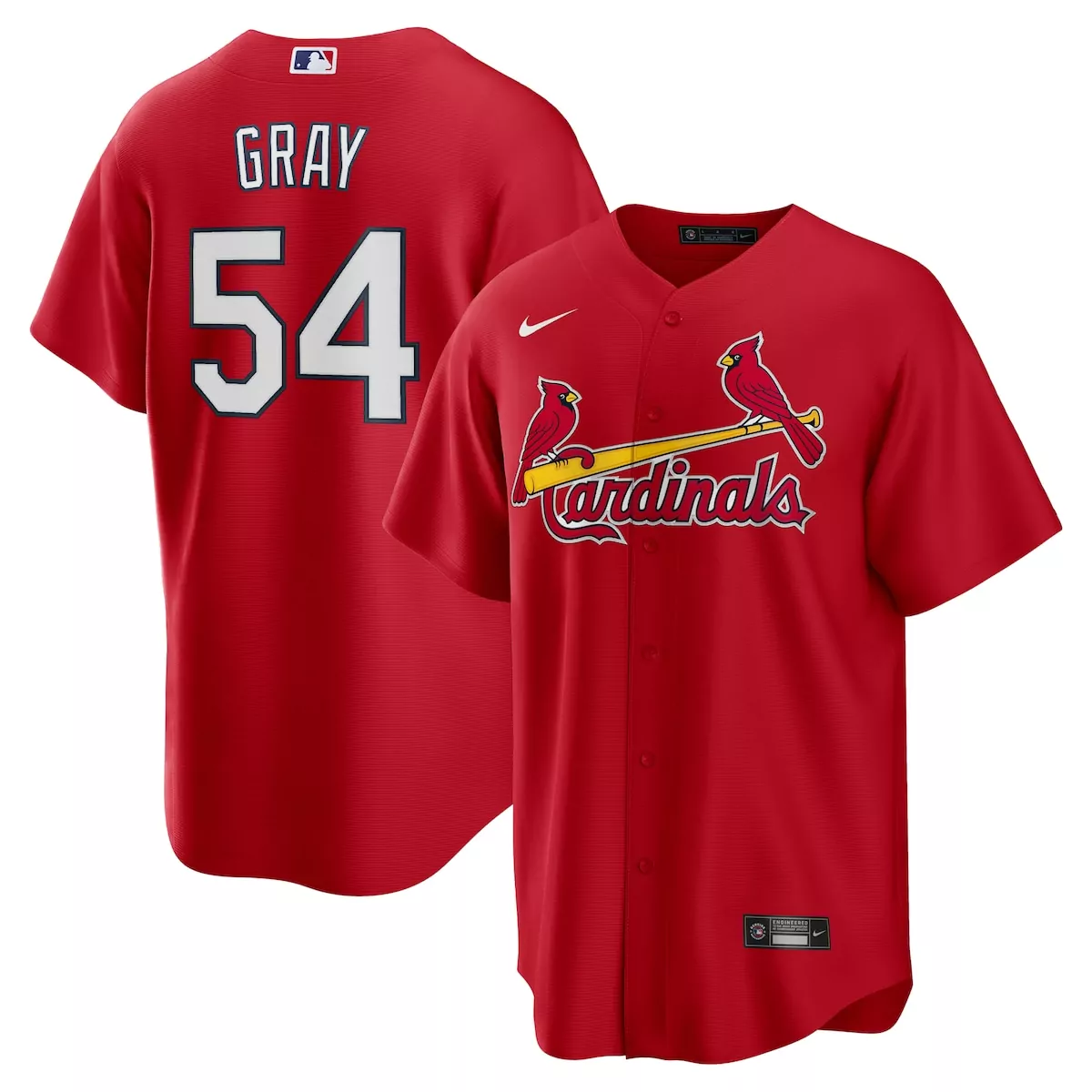 Sonny Gray 54 St. Louis Cardinals Jersey Red Men White Yellow Alternate