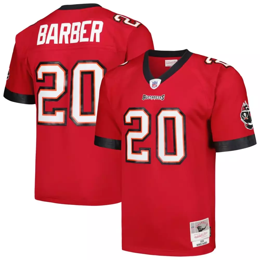 Ronde Barber 20 Buccaneers Jersey Red Men Official Black Legacy Replica