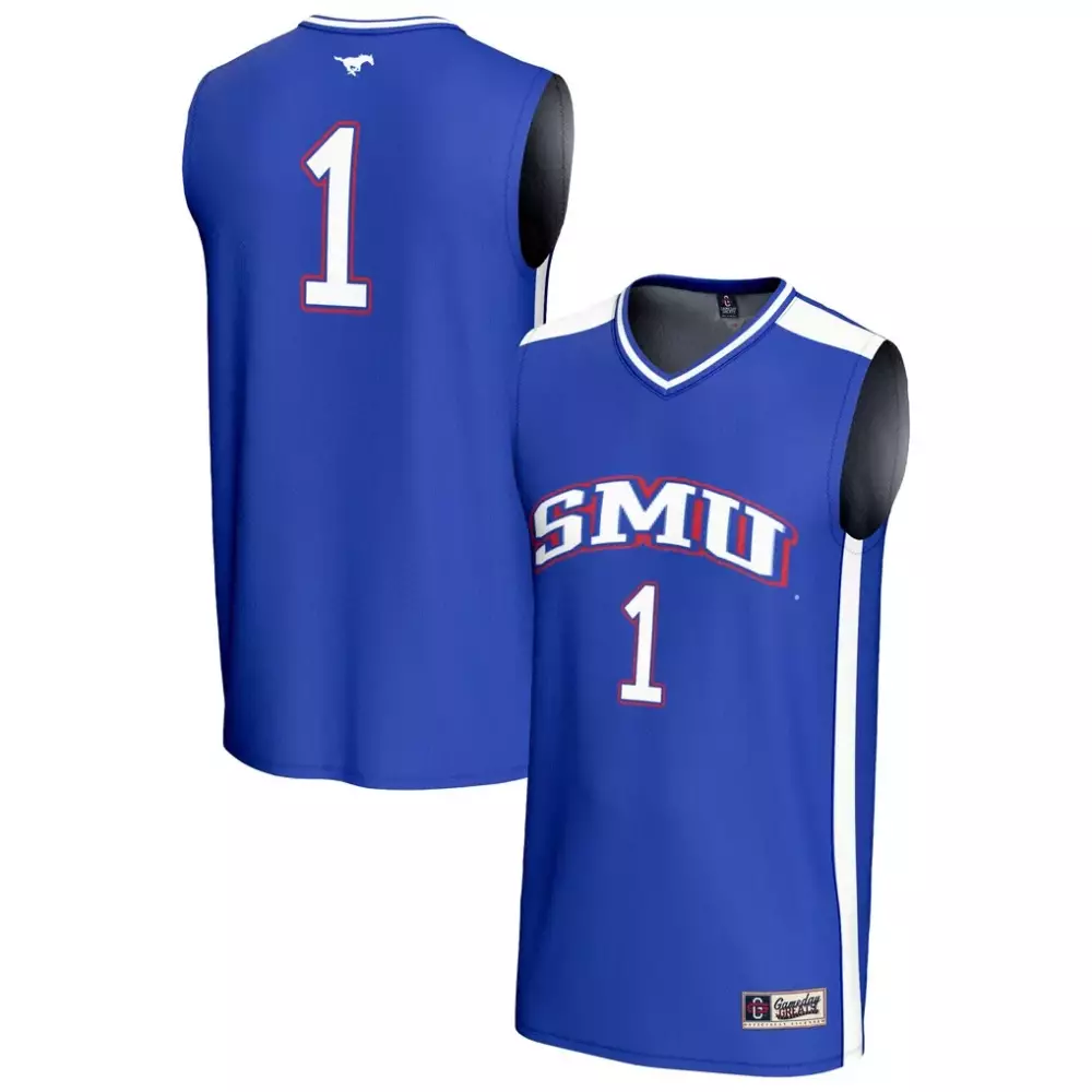 Custom Smu 1 Jersey Blue White Red Gameday Fashion