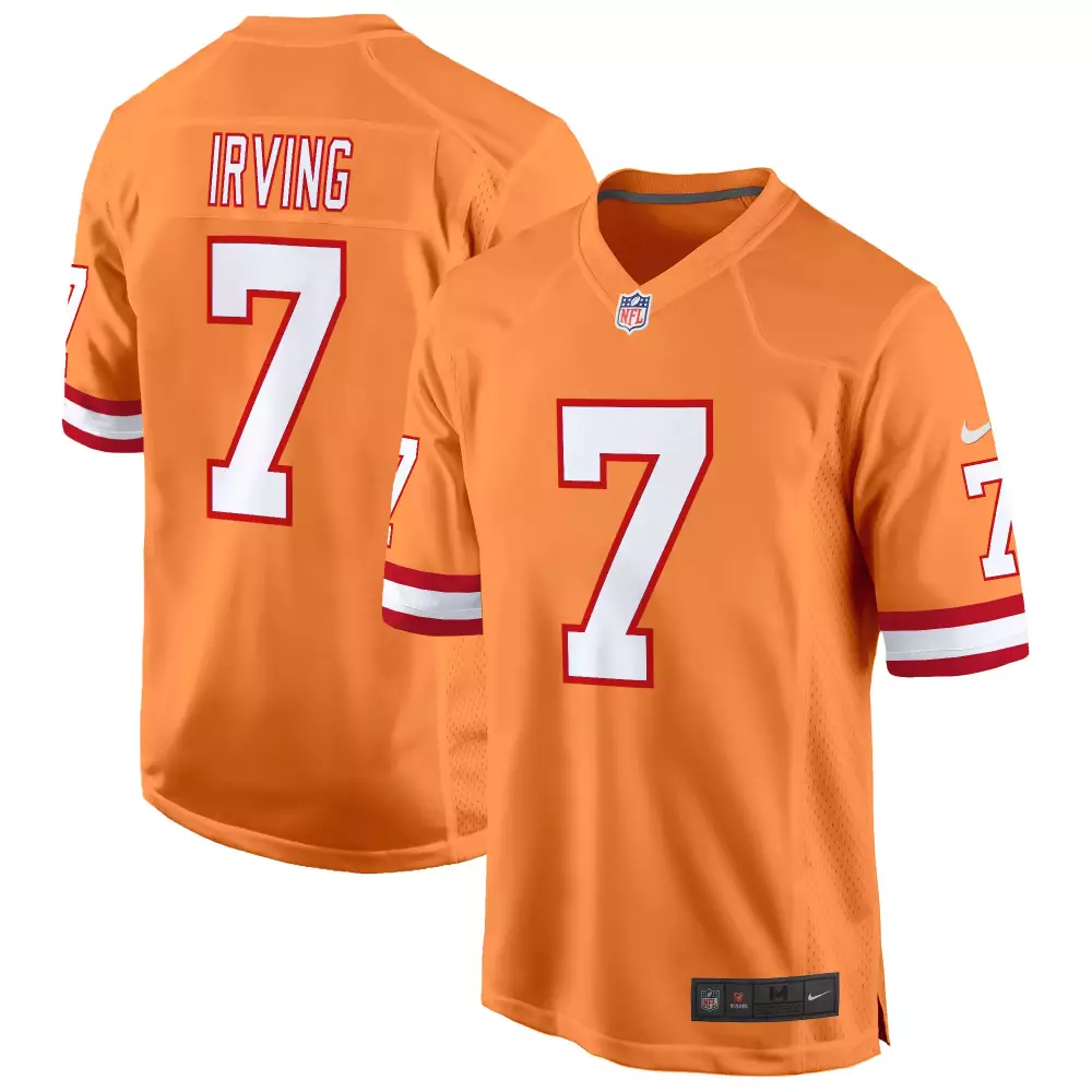 Bucky Irving 7 Jersey Orange Tampa Bay Buccaneers Men Alternate White Red Throwback