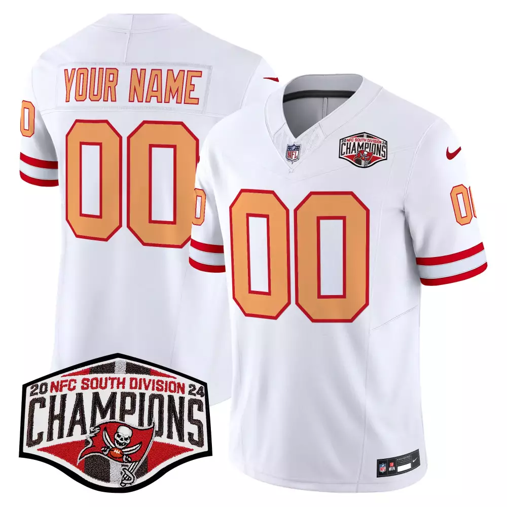Custom Tampa Bay Buccaneers Jersey White Men Red Orange Vapor Limited All