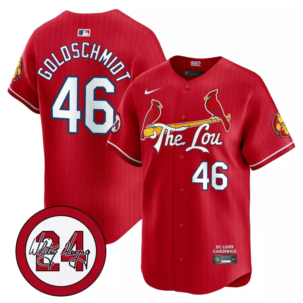 Paul Goldschmidt 46 Jersey Red The Lou St. Louis Cardinals Batterman Men White Blue