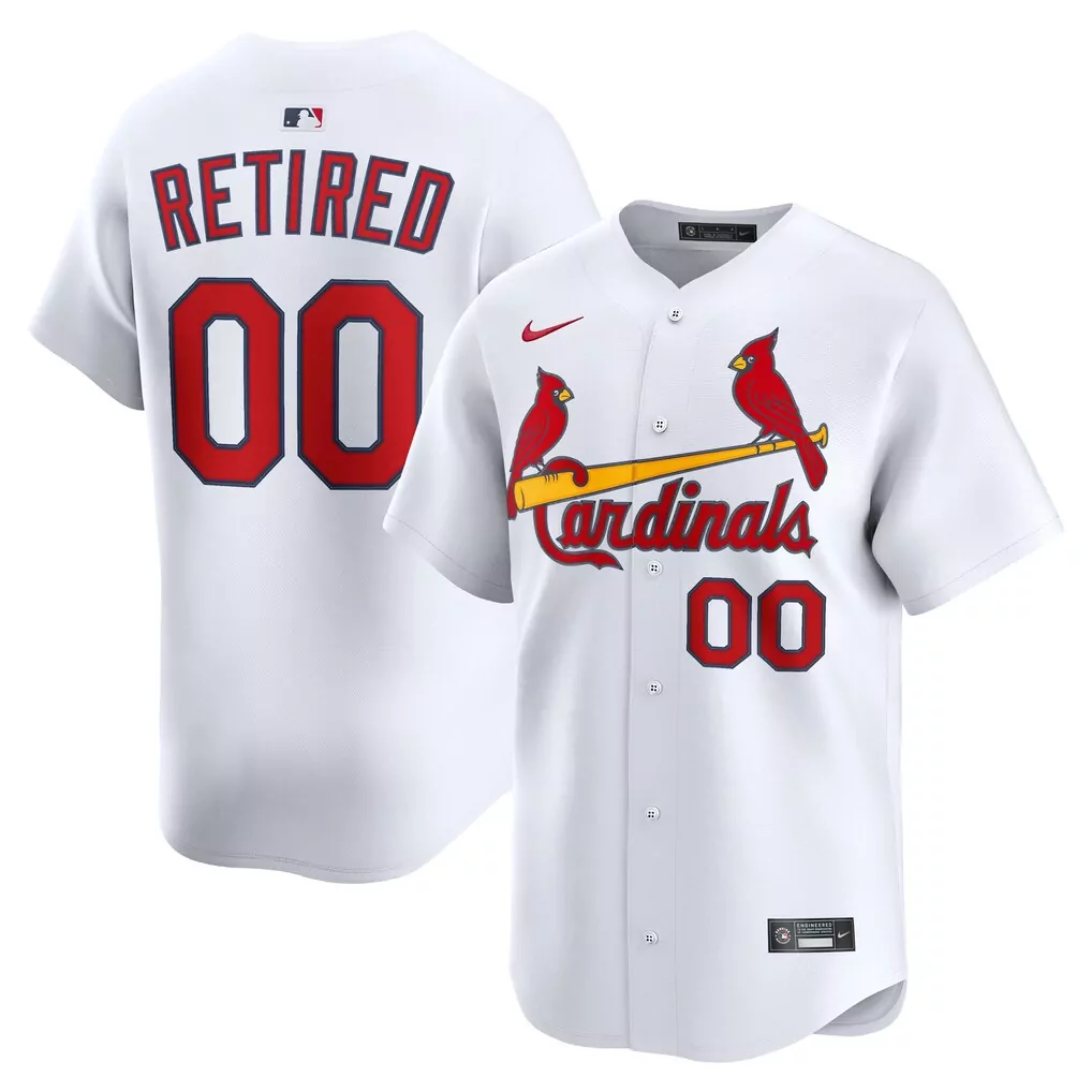 Retired Roster Jersey White Player St. Louis Cardinals Men Button-down Red Yellow