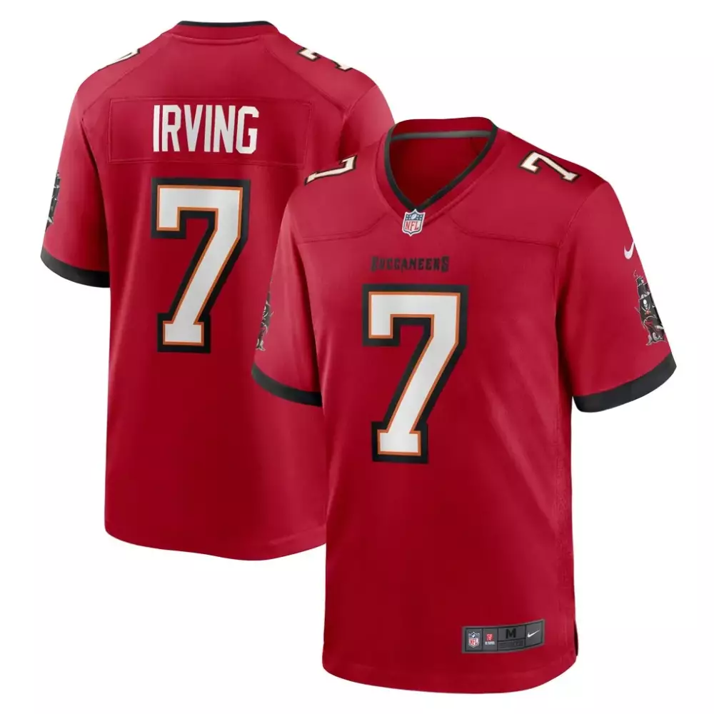 Bucky Irving 7 Buccaneers Jersey Red Men Black White Game