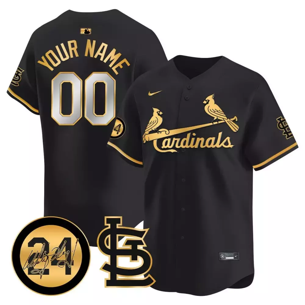 Custom Cardinals Jersey Black Men Gold Silver Vapor Stitched Limited