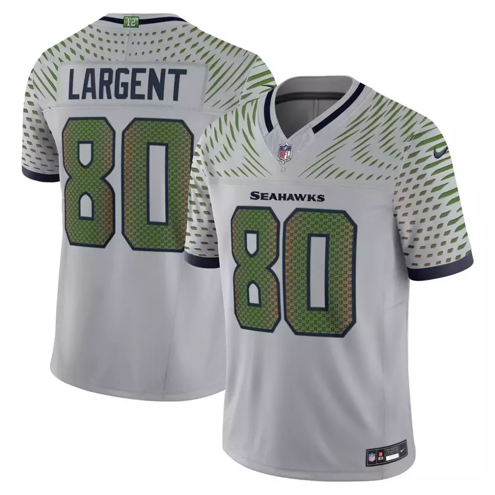 Steve Largent 80 Seahawks Jersey White Men Alternate Custom Design Navy Green Collection