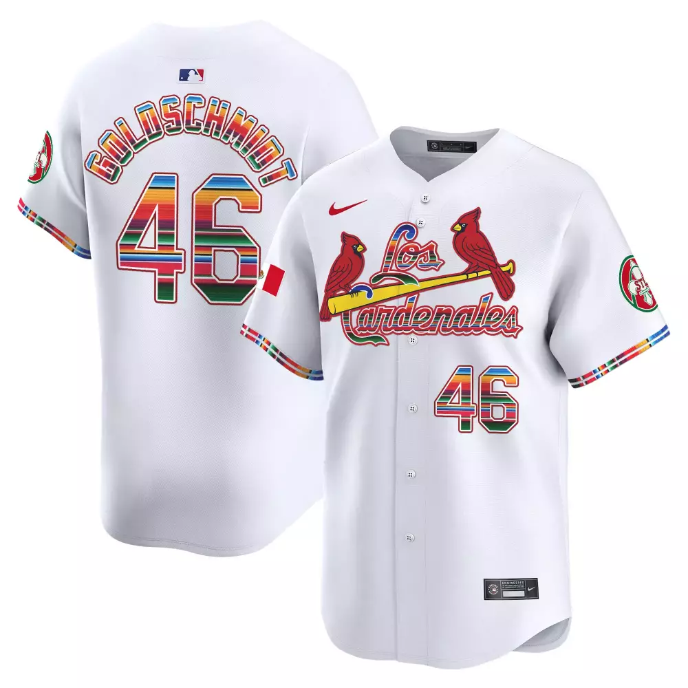 Paul Goldschmidt 46 Jersey White City Connect St. Louis Cardinals Los Cardenales Mexican Flag