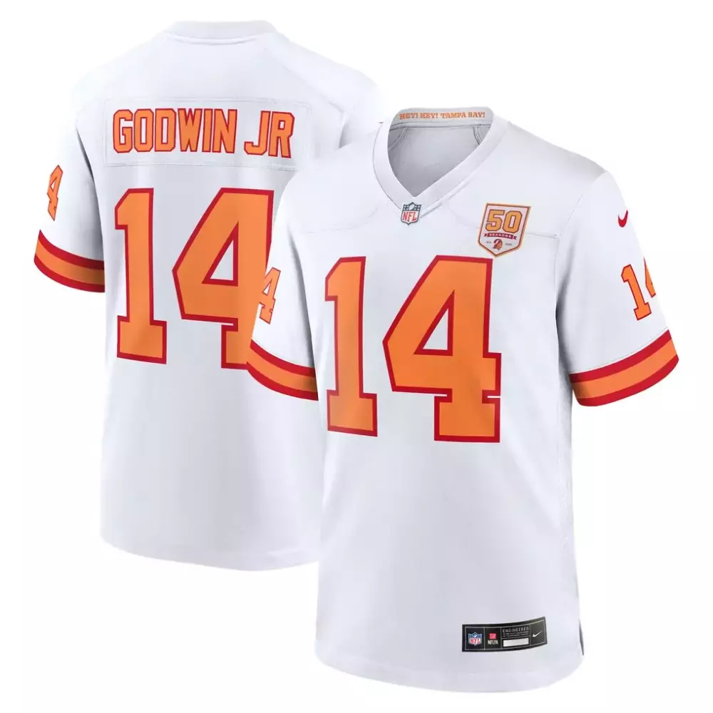 Chris Godwin Jr. 14 Jersey White 50th Season Tampa Bay Buccaneers Men Replica Alternate