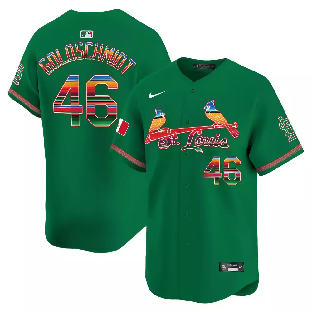 Paul Goldschmidt 46 Jersey Green St. Louis Cardinals Mexico Flag Men Custom Design