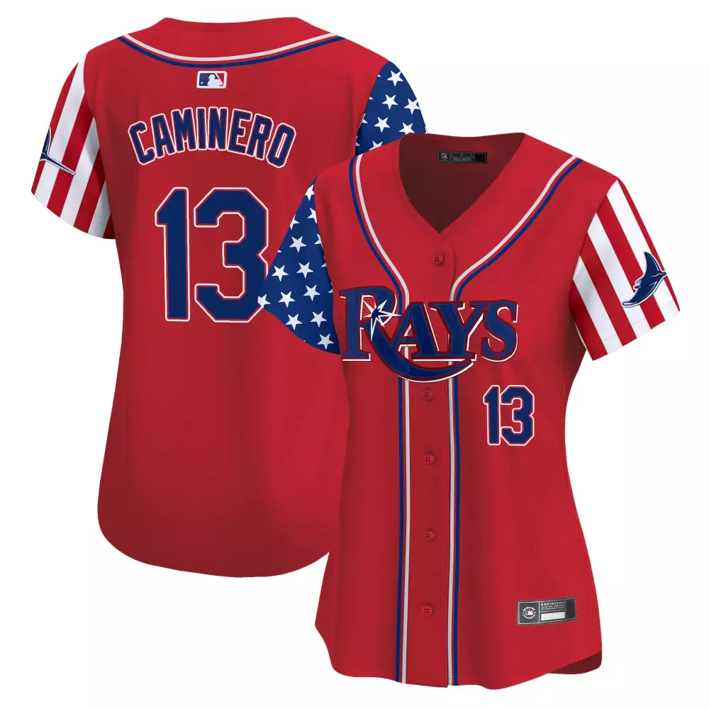 Caminero Independence 13 Rays Jersey Red Men Alternate Custom Design Blue White Vapor