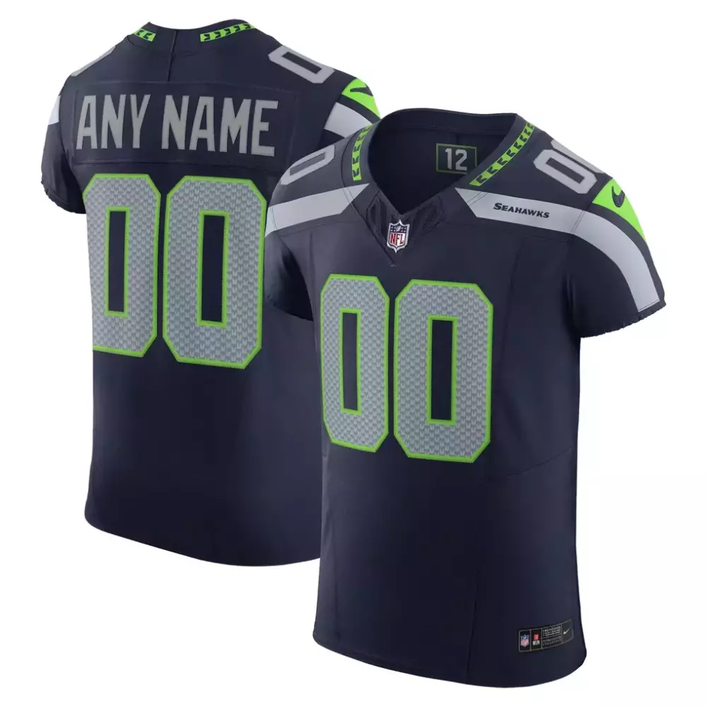 Seahawks Jersey Navy Men Lime Green Grey Vapor Elite Custom