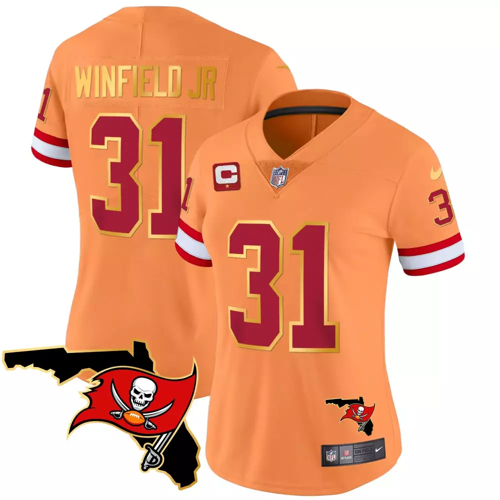Antoine Winfield Jr. 31 Jersey Orange Florida Outline Buccaneers Men Alternate Red