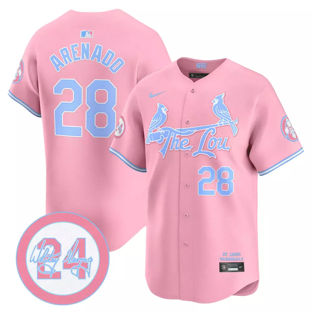 Nolan Arenado 28 Jersey Pink St. Louis Cardinals Men Light Blue Unisex Vapor Premier