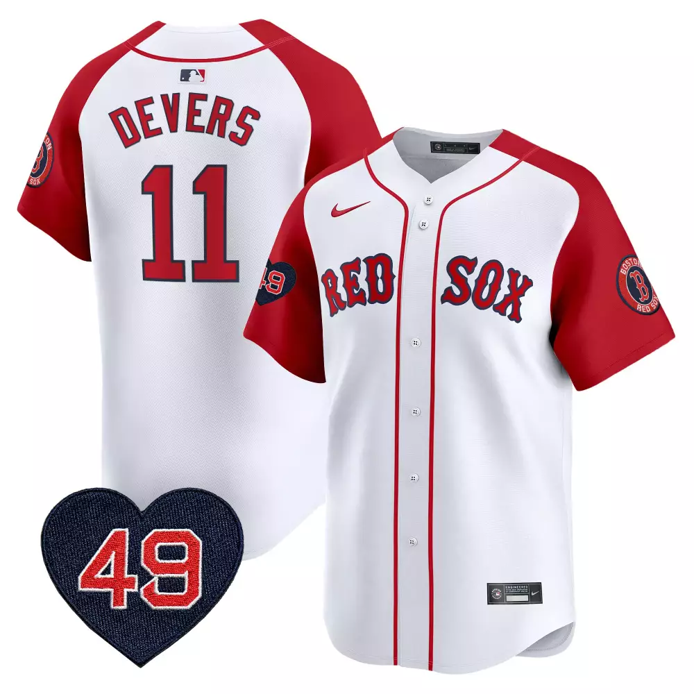 Rafael Devers 11 Red Sox Jersey White Boston Number 49 Heart Men Alternate Vapor