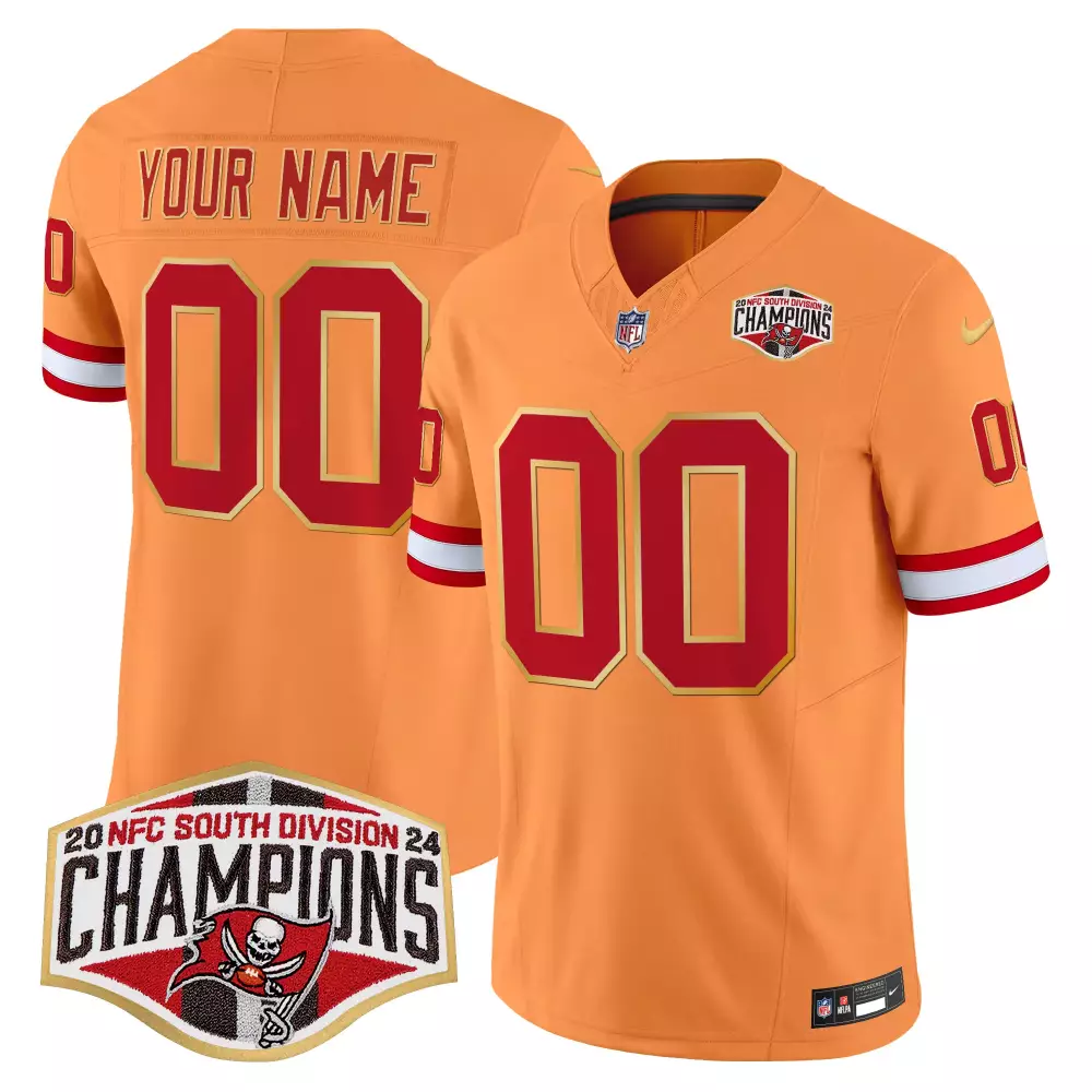 Custom Buccaneers Jersey Orange Men Red White Gold Vapor Limited