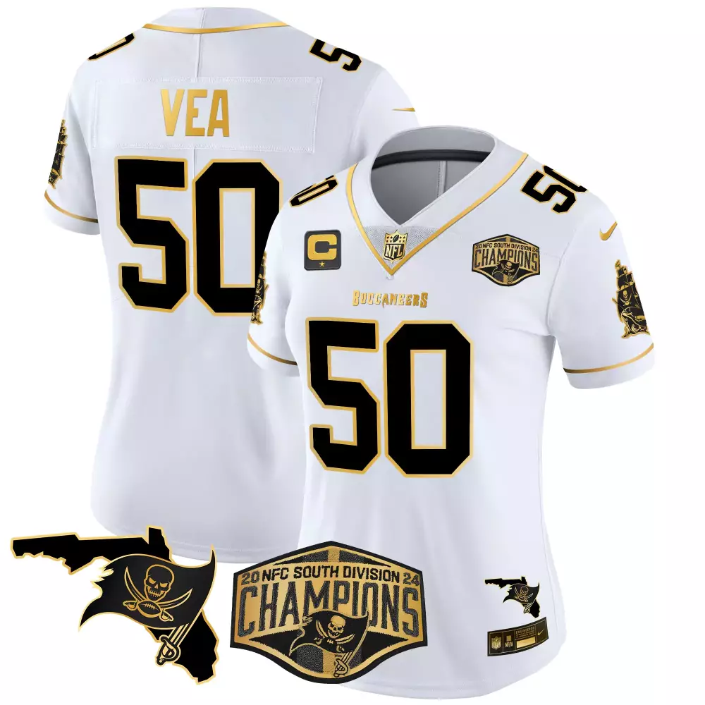 Vita Vea 50 Buccaneers Jersey White 2020 NFC South Division Champions Men Alternate
