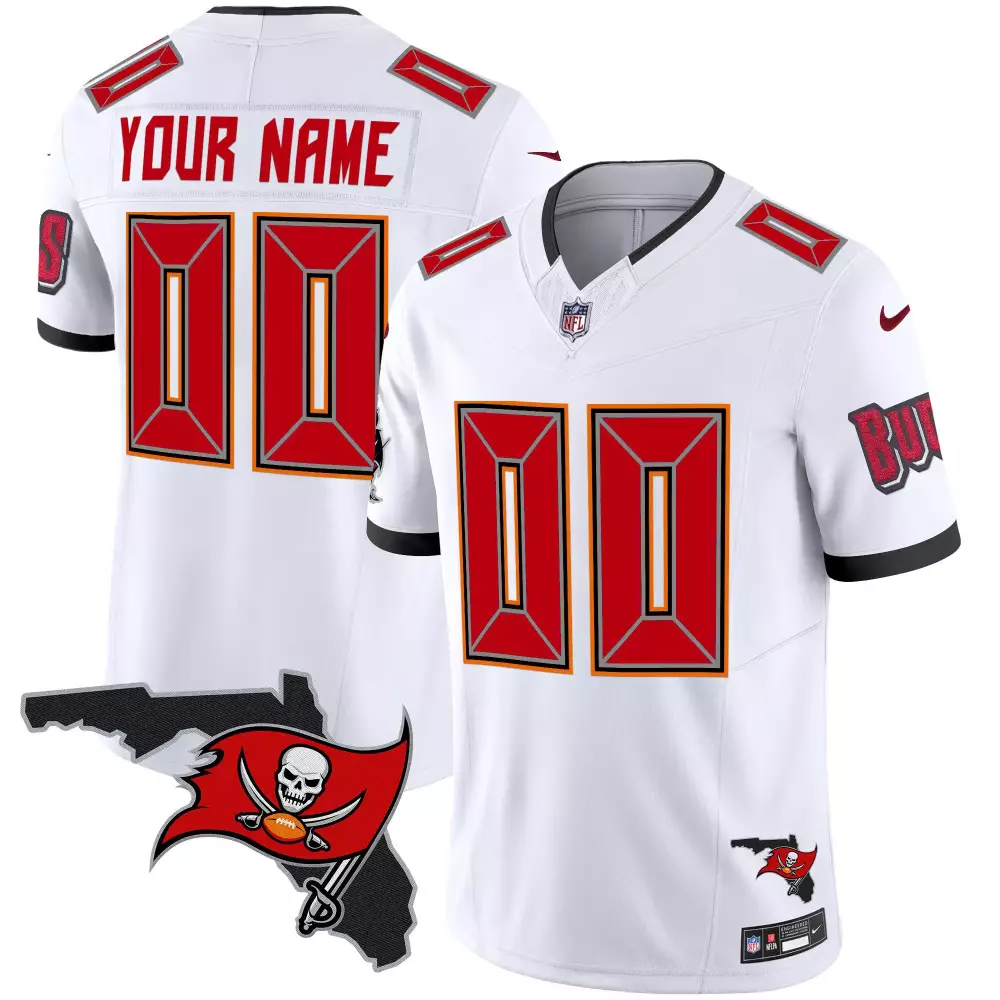 Custom Buccaneers Jersey White Men NFL Red Black Vapor Limited v2 All Stitched