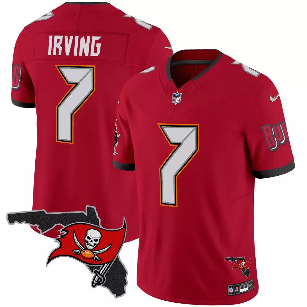 Bucky Irving 7 Buccaneers Jersey Red Men T-shirt White Gray Black Vapor Limited v2