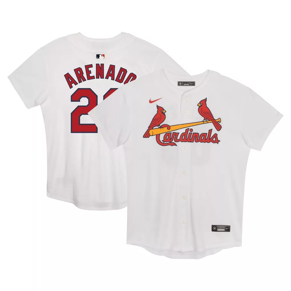 Nolan Arenado 28 Cardinals Jersey White Men Standard Red Navy Home Game