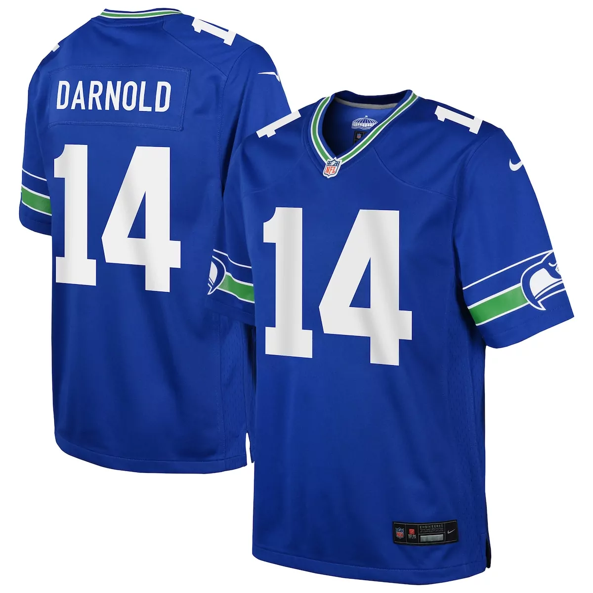 Sam Darnold 14 Seattle Seahawks Jersey Royal Blue Men NFL White Green Game