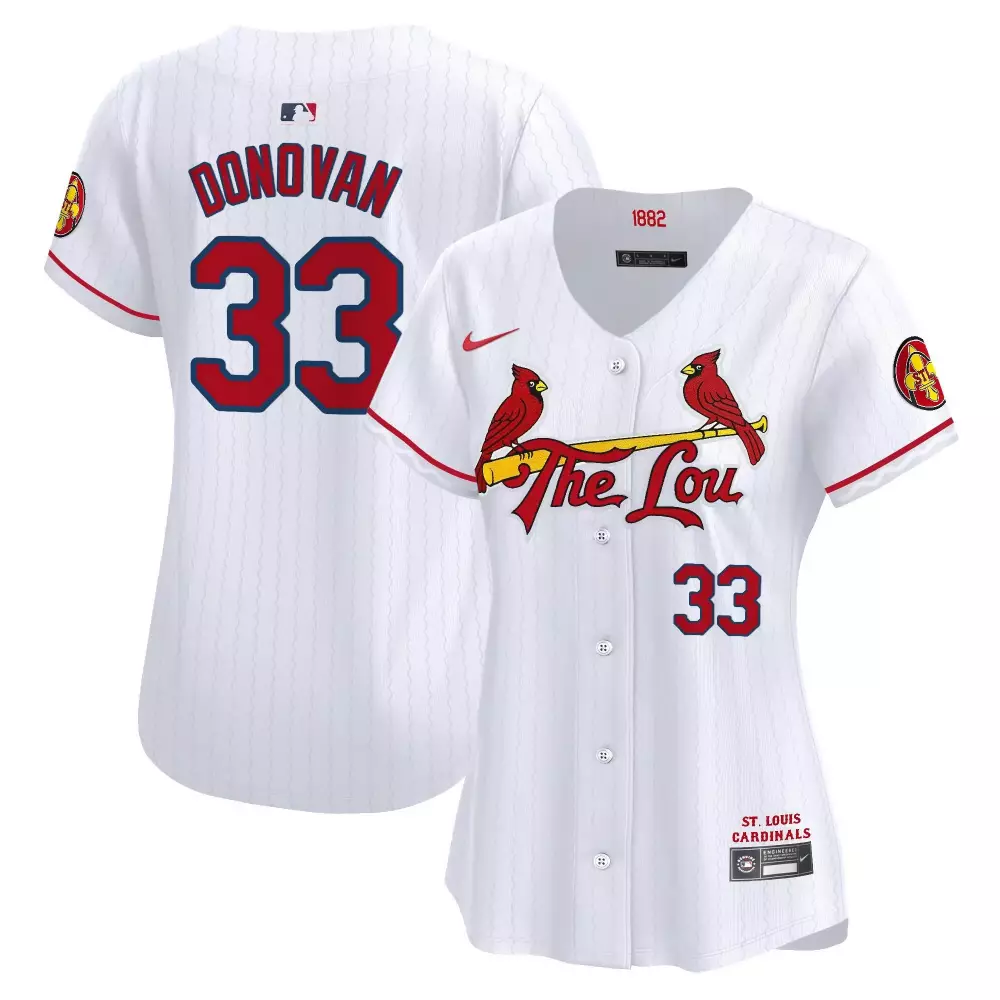 Brendan Donovan 33 Jersey White St. Louis Cardinals Women Red Navy Vapor Premier