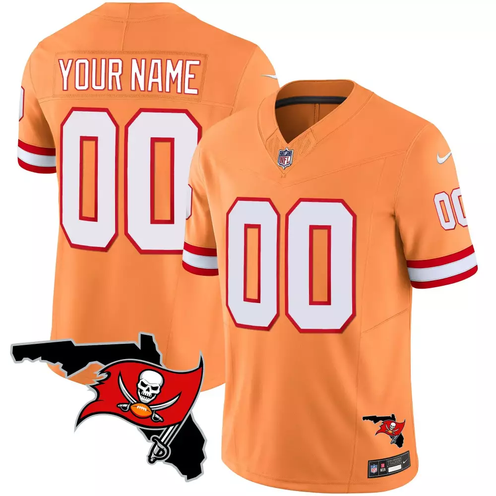 Custom Tampa Bay Buccaneers Jersey Orange White Red Vapor Limited All Stitched