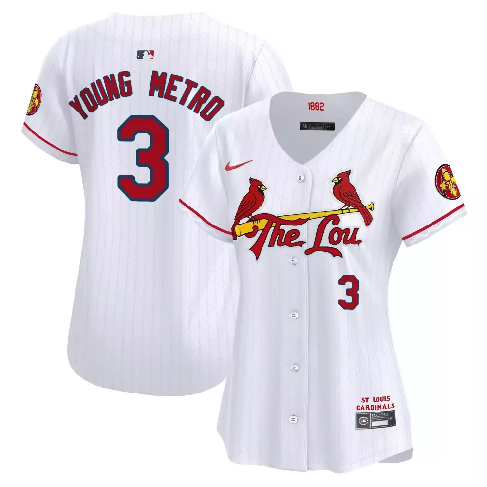 Metro Boomin 3 Jersey White St. Louis Cardinals Women Replica Red Yellow Vapor Premier