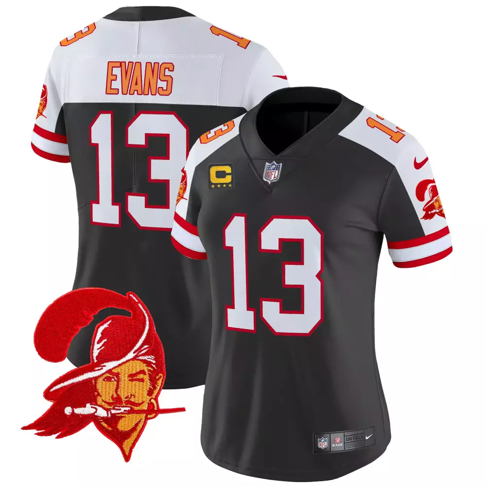 Mike Evans 13 Buccaneers Jersey Black Men NFL Alternate White Red Orange Throwback