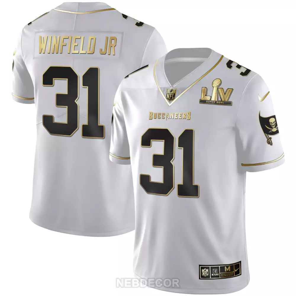 Antoine Winfield Jr. 31 Jersey White Super Bowl Lv Buccaneers Liv Men Black Gold