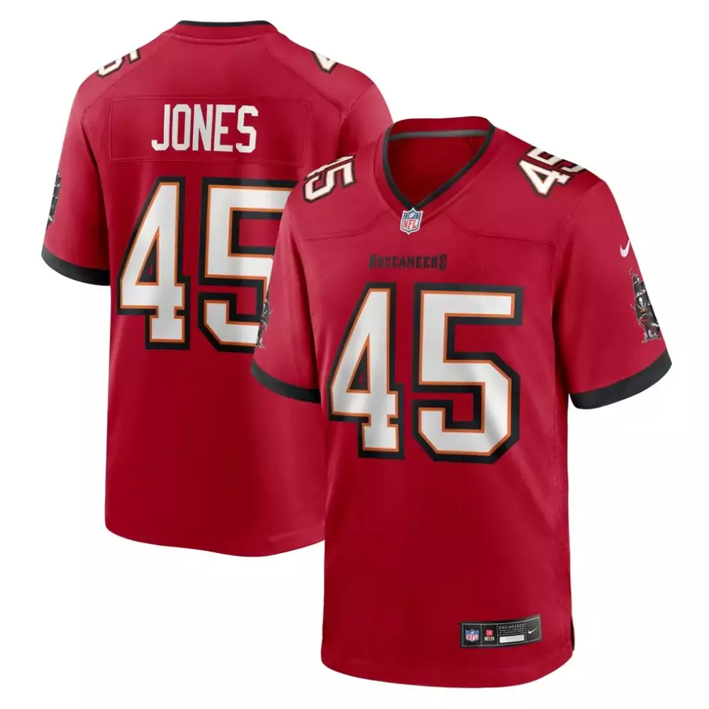 Deion Jones 45 Buccaneers Jersey Red Men White Black Game