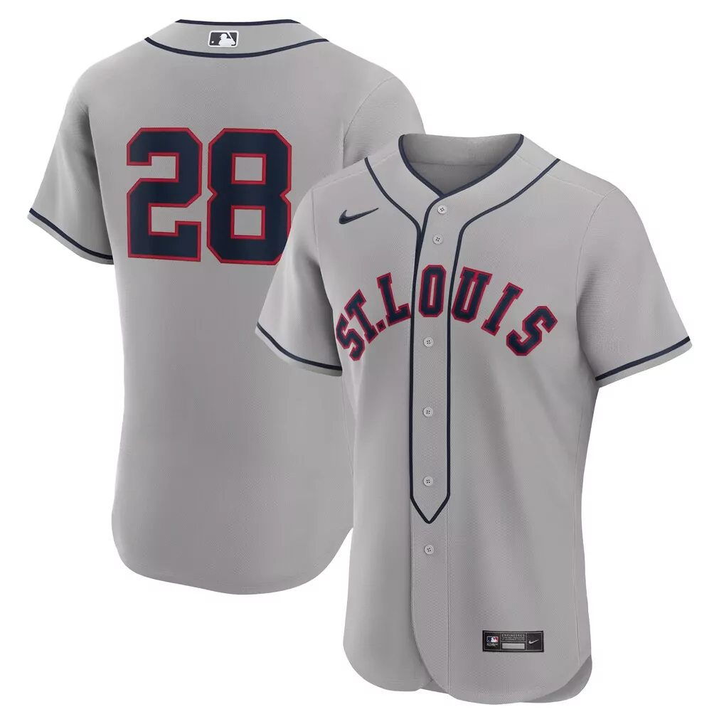 Nolan Arenado 28 Jersey Gray St. Louis Cardinals Men Navy Red Classic Authentic