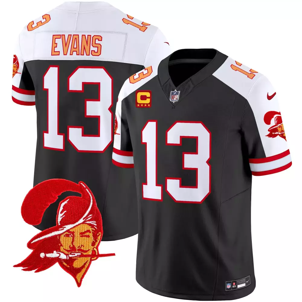 Mike Evans 13 Buccaneers Jersey Black Pirate Men Official Alternate White Red Throwback