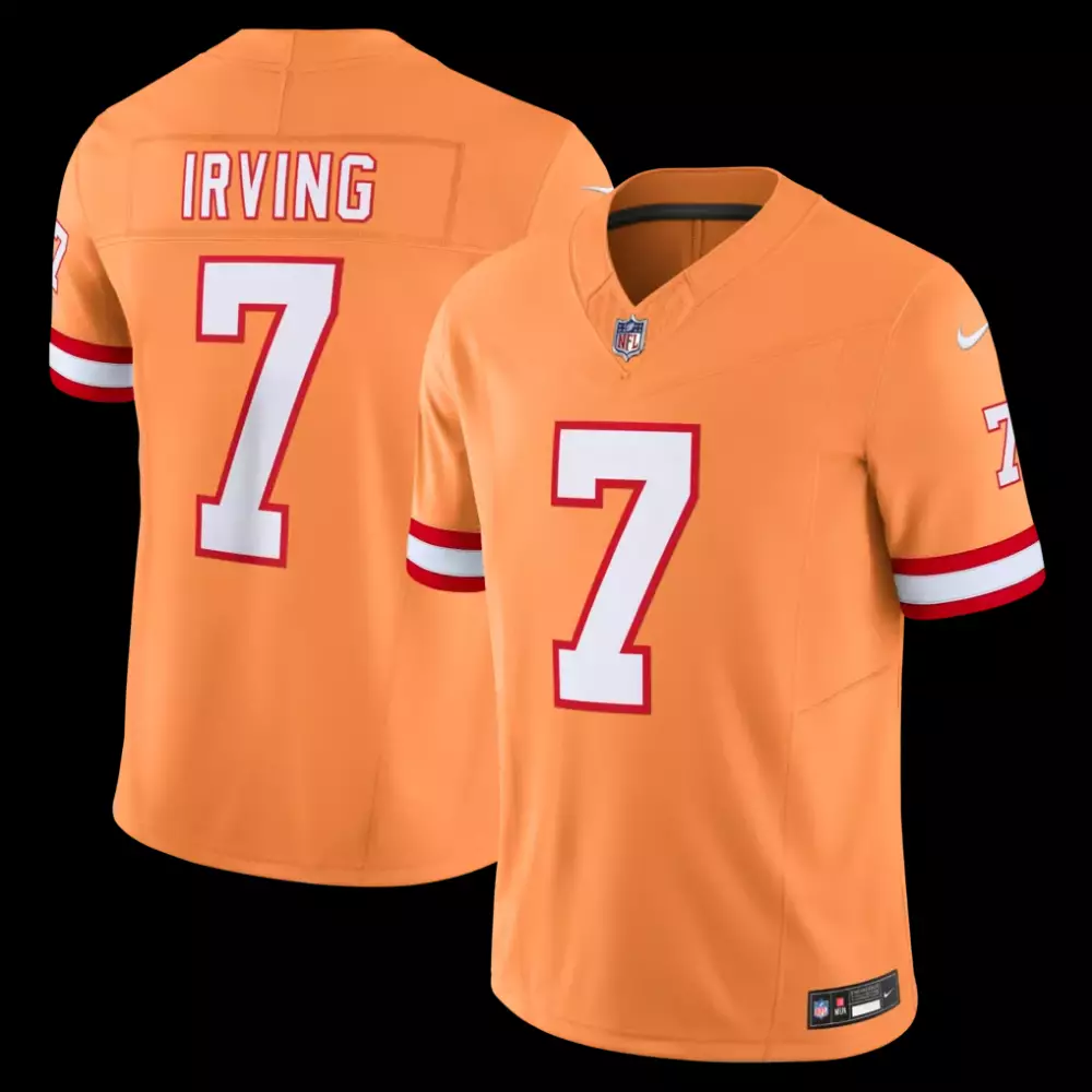 Bucky Irving 7 Jersey Orange Tampa Bay Buccaneers Men Alternate White Red Throwback