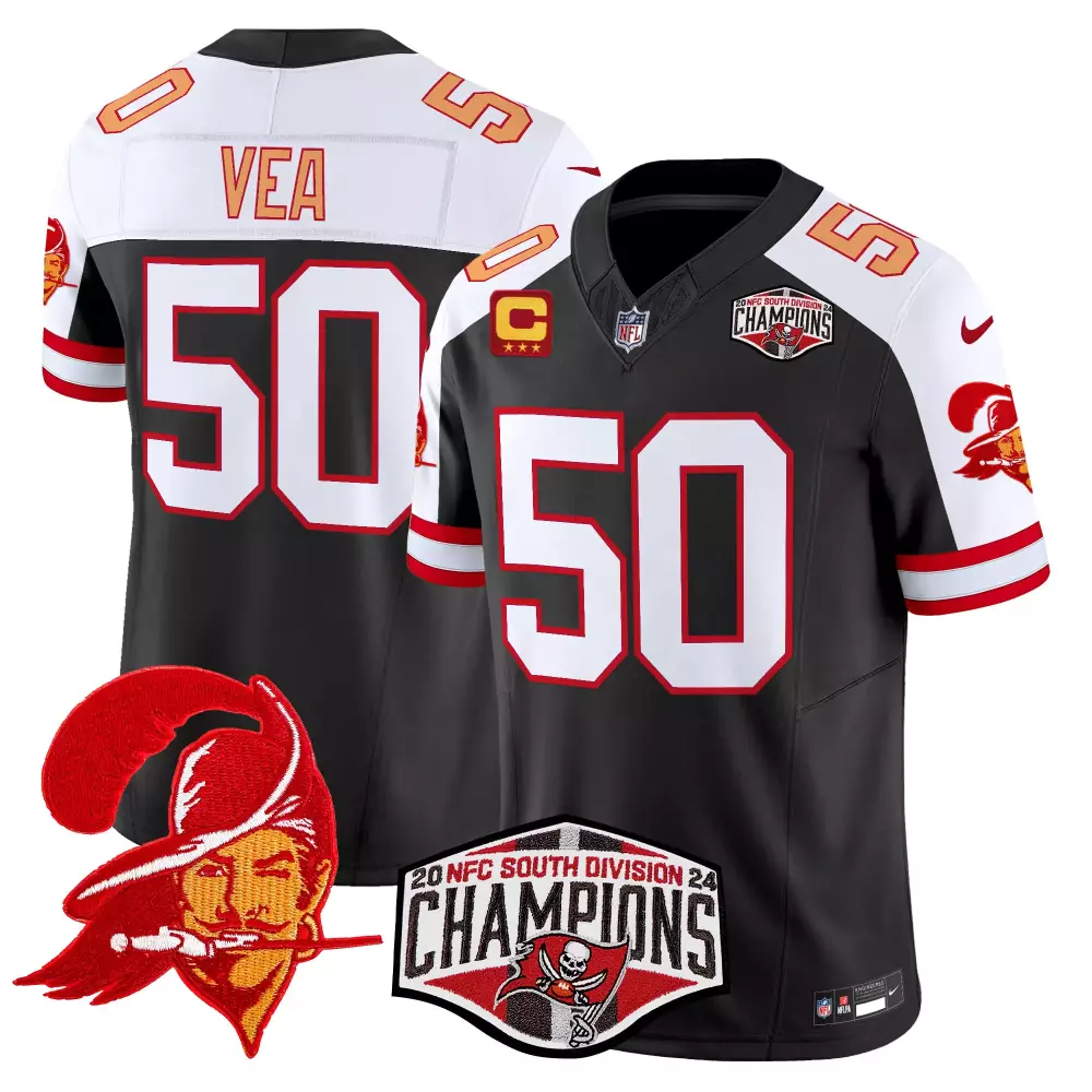 Vita Vea 50 Tampa Bay Buccaneers Jersey Black Men White Red Alternate Vapor Limited