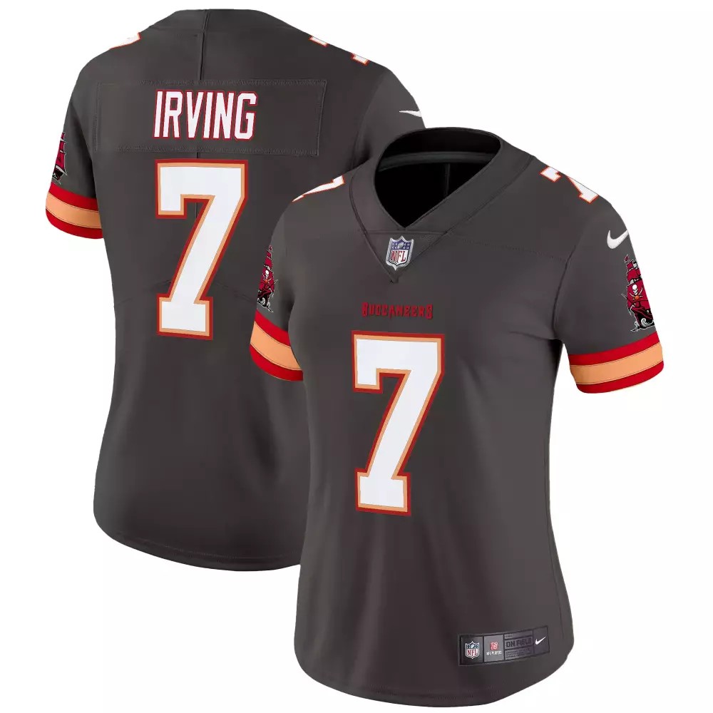 Bucky Irving 7 Buccaneers Jersey Charcoal Women Red Orange White Throwback Vapor