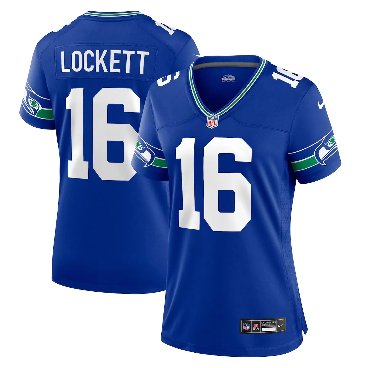 Tyler Lockett 16 Seattle Seahawks Jersey Blue Men NFL Green White