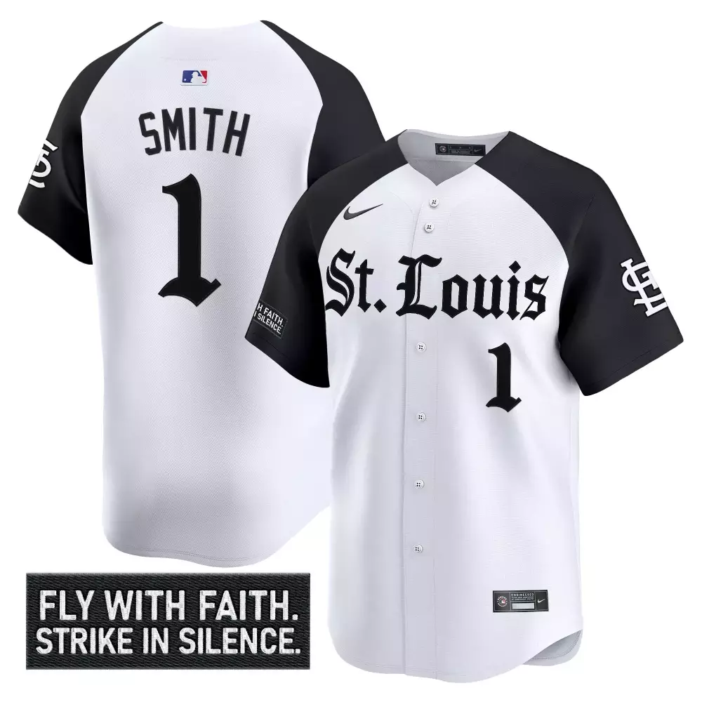Ozzie Smith 1 St. Louis Cardinals Jersey White Fly Faith Strike Silence Men Black