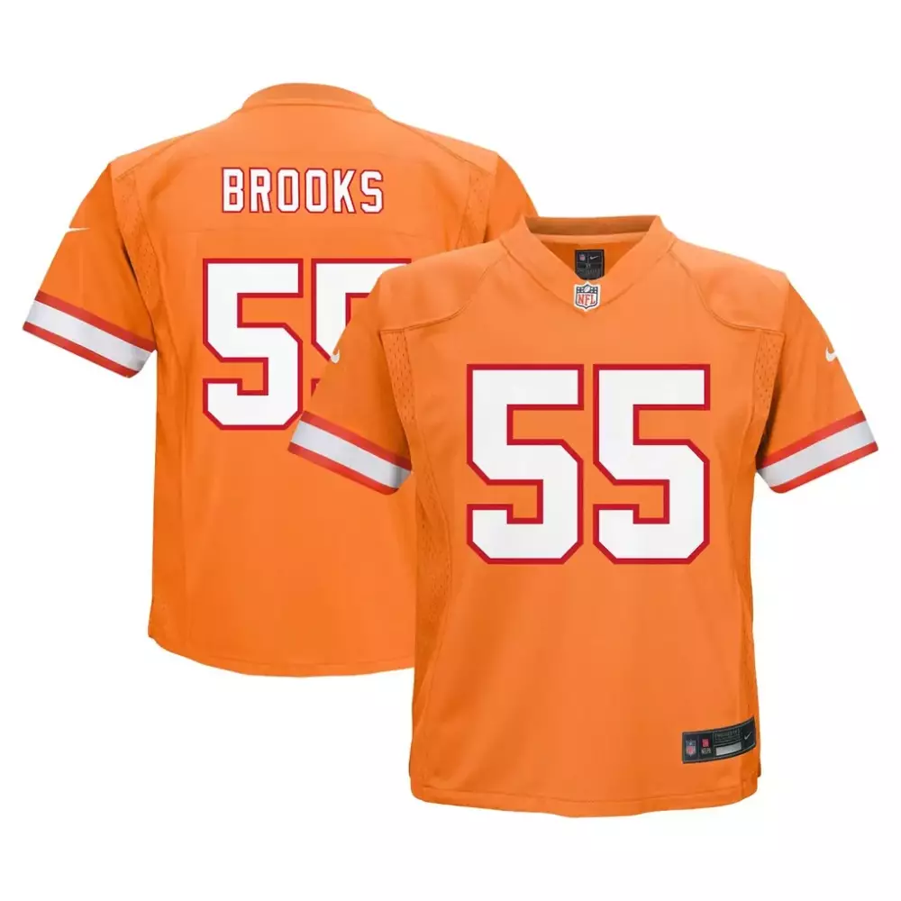 Derrick Brooks 55 Jersey Orange Tampa Bay Buccaneers Men White Red Alternate Game