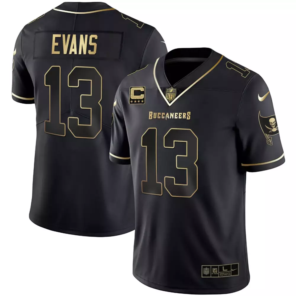 Mike Evans 13 Buccaneers Jersey Black Men Player Gold All Stitched Vapor
